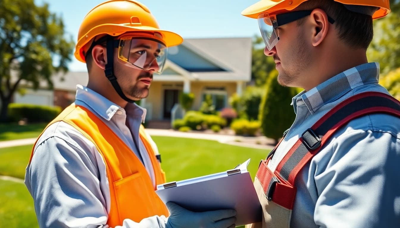Affordable exterminator conducting a thorough inspection in a residential area.