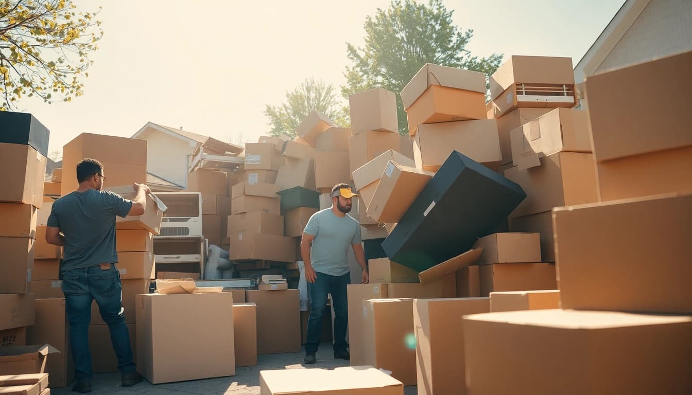 Affordable junk removal Nashville team efficiently clearing clutter from a home.