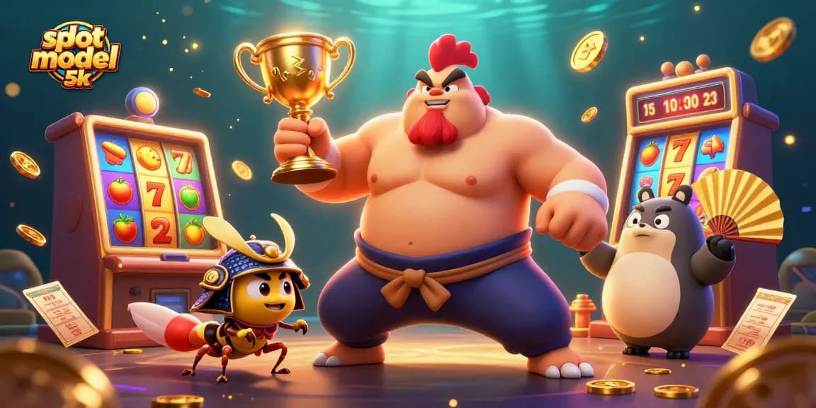 Engage in slot modal 5k gameplay with animated characters and dynamic winning elements.