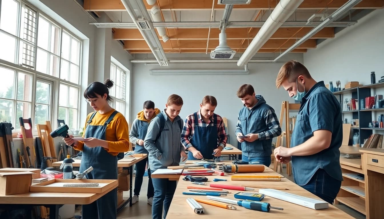 Students learning at trade schools in Hawaii with hands-on approaches and vibrant environments.