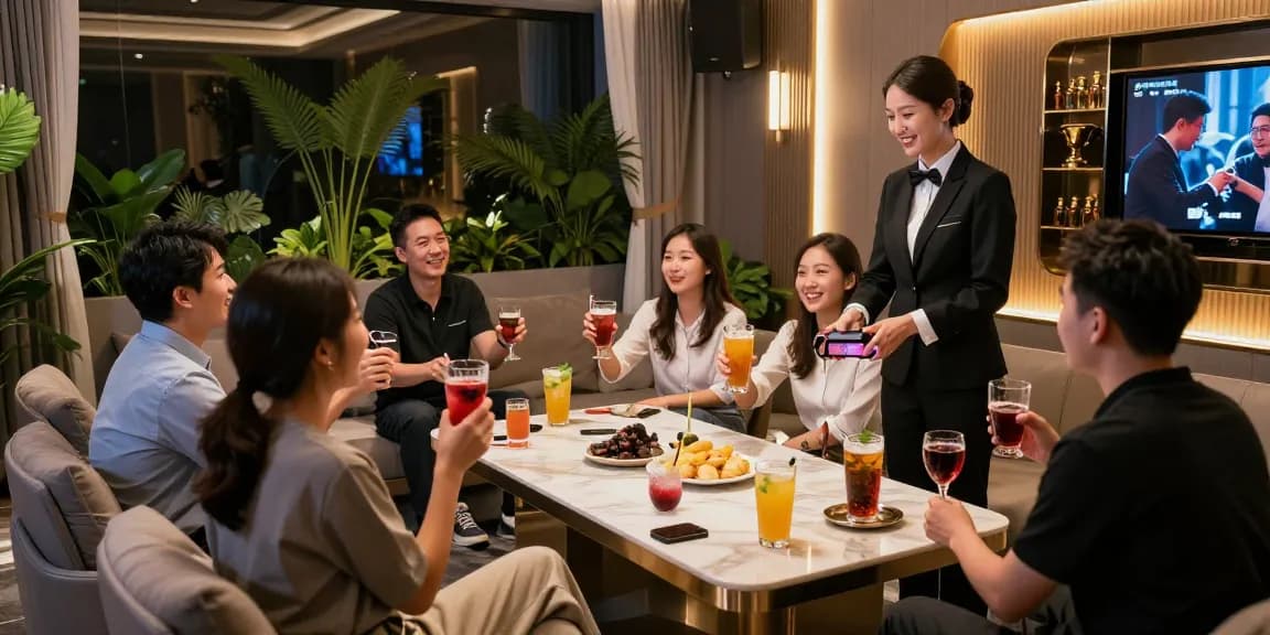 gugudanlounge.com/에서 프리미엄 가라오케를 즐기는 고객들이 쾌적한 공간에서 신뢰할 수 있는 서비스를 받는 모습