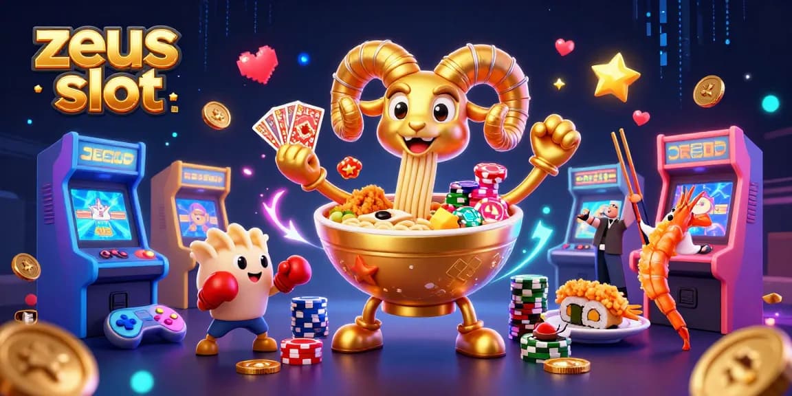 Spin the zeus slot with interactive characters and dynamic casino elements in a vibrant 3D scene.