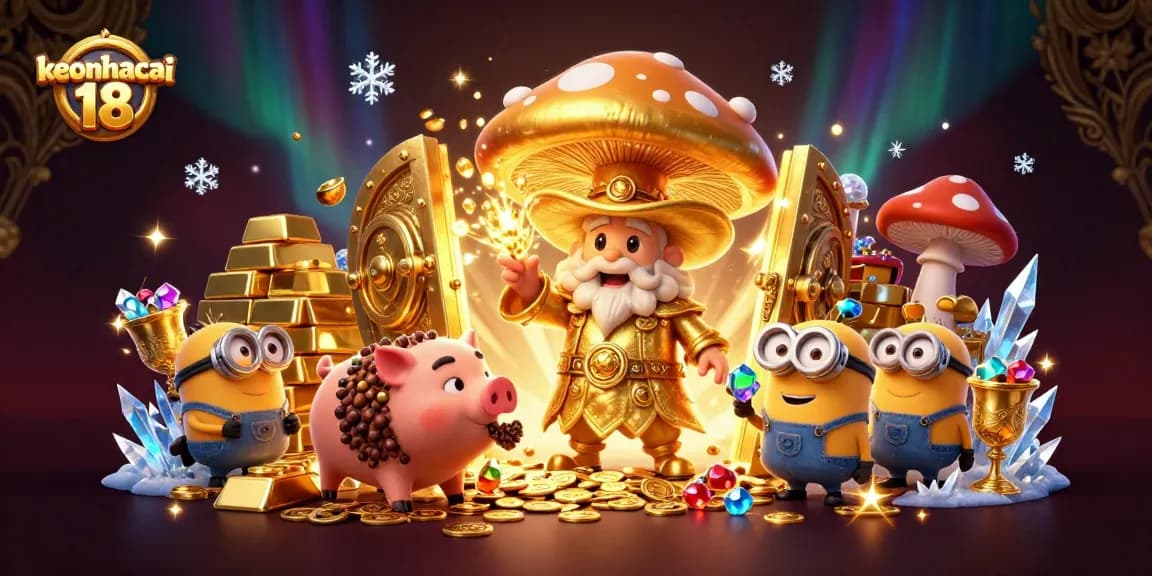 Experience the thrill of keonhacai 18 with magical treasures and vibrant casino elements.