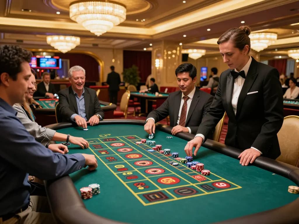 Exciting roulette table action during lively casino game; giường bệnh nhân and betting strategy among players