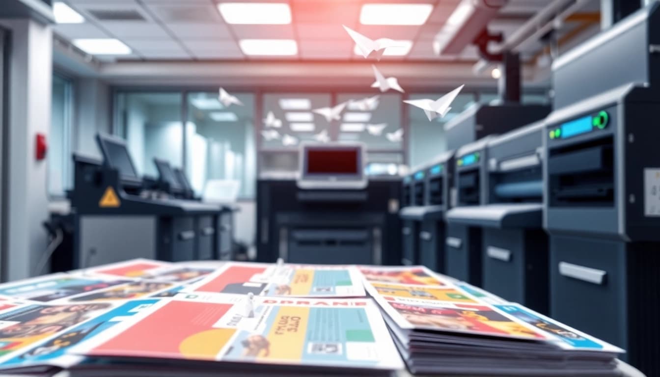 Creating visually impactful marketing pieces with Atlas Direct Mail in a professional printing environment.