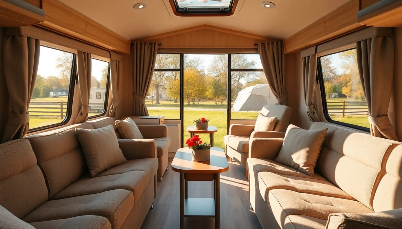 Experience the comfort of Hugh Daly Caravans in a spacious, cozy interior setting.