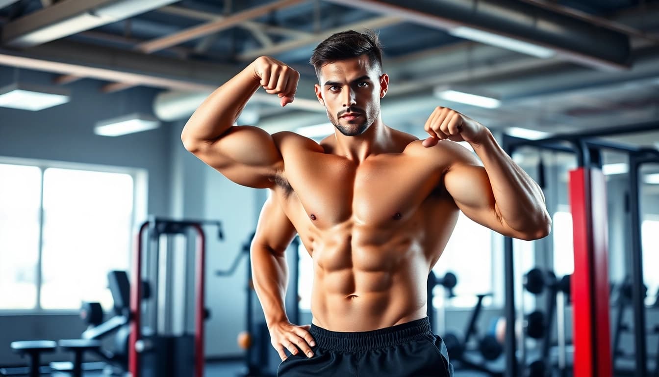 Strength training with 888new equipment at a vibrant gym.
