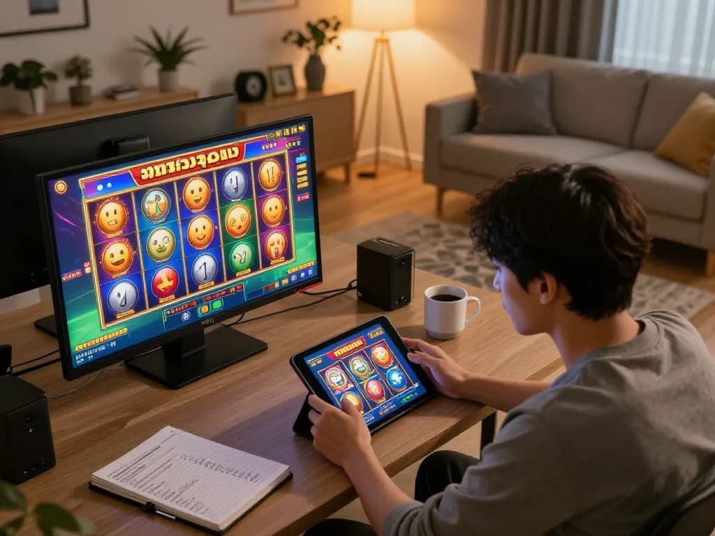 Engaging in exciting gameplay on เว็บตรงสล็อต at home with comfortable setup and warm ambiance