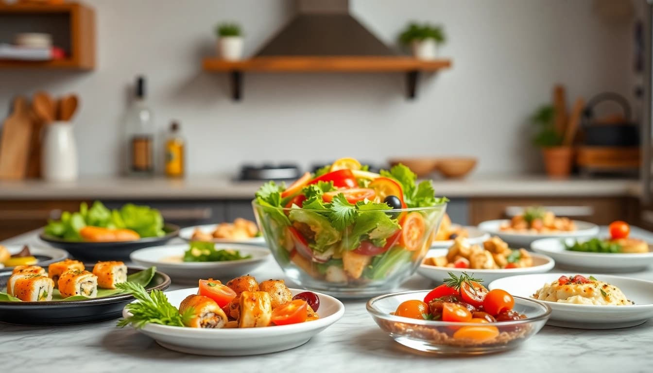 Köstliche Gerichte von https://foodies-magazin.de auf einem schön gedeckten Tisch.