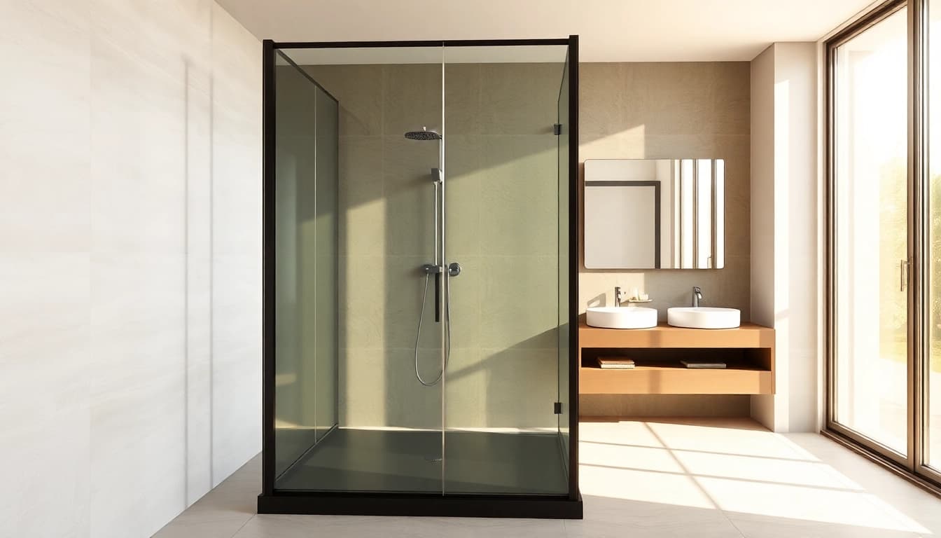 Examinez la paroi de douche sirhona contemporaine, offrant un design élégant et moderne.
