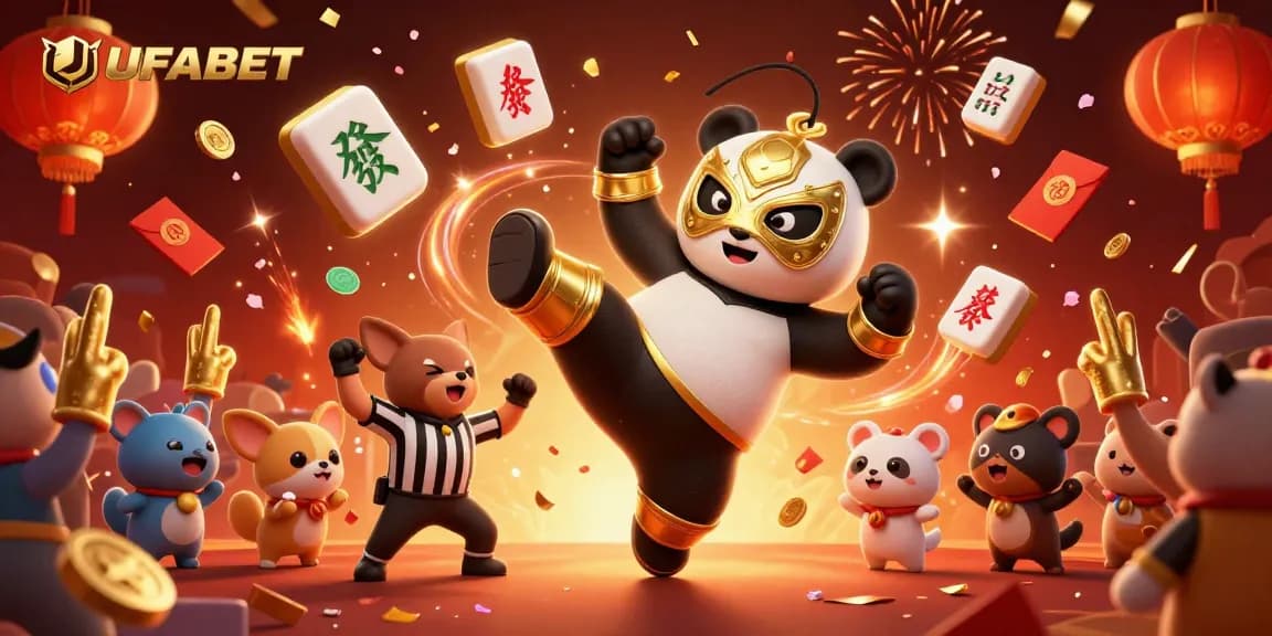 Experience thrilling betting at UFABET with an exciting 3D wrestling scene featuring colorful elements.