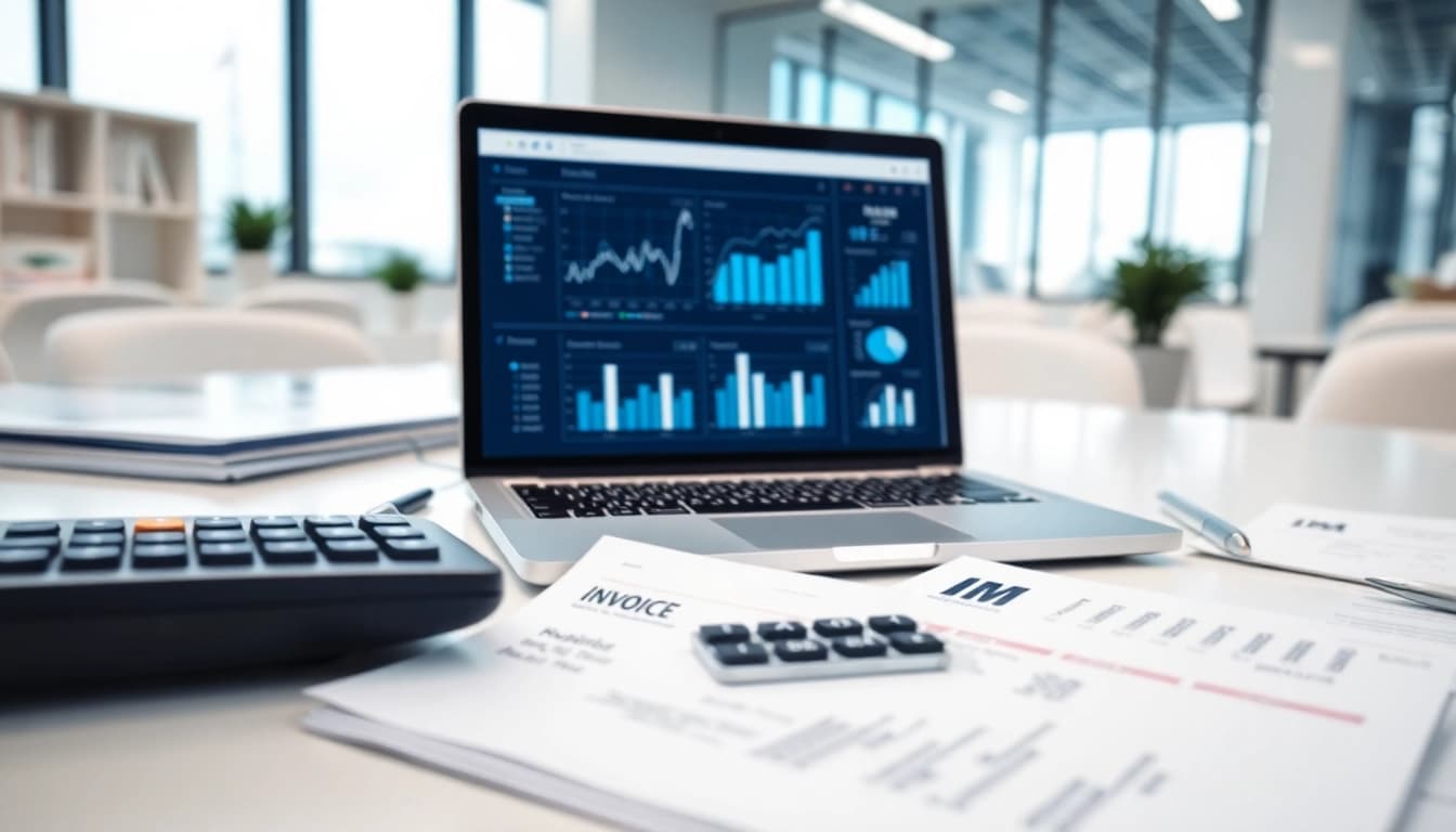 Utilize invoice processing software effectively in an organized workspace with insights on performance.