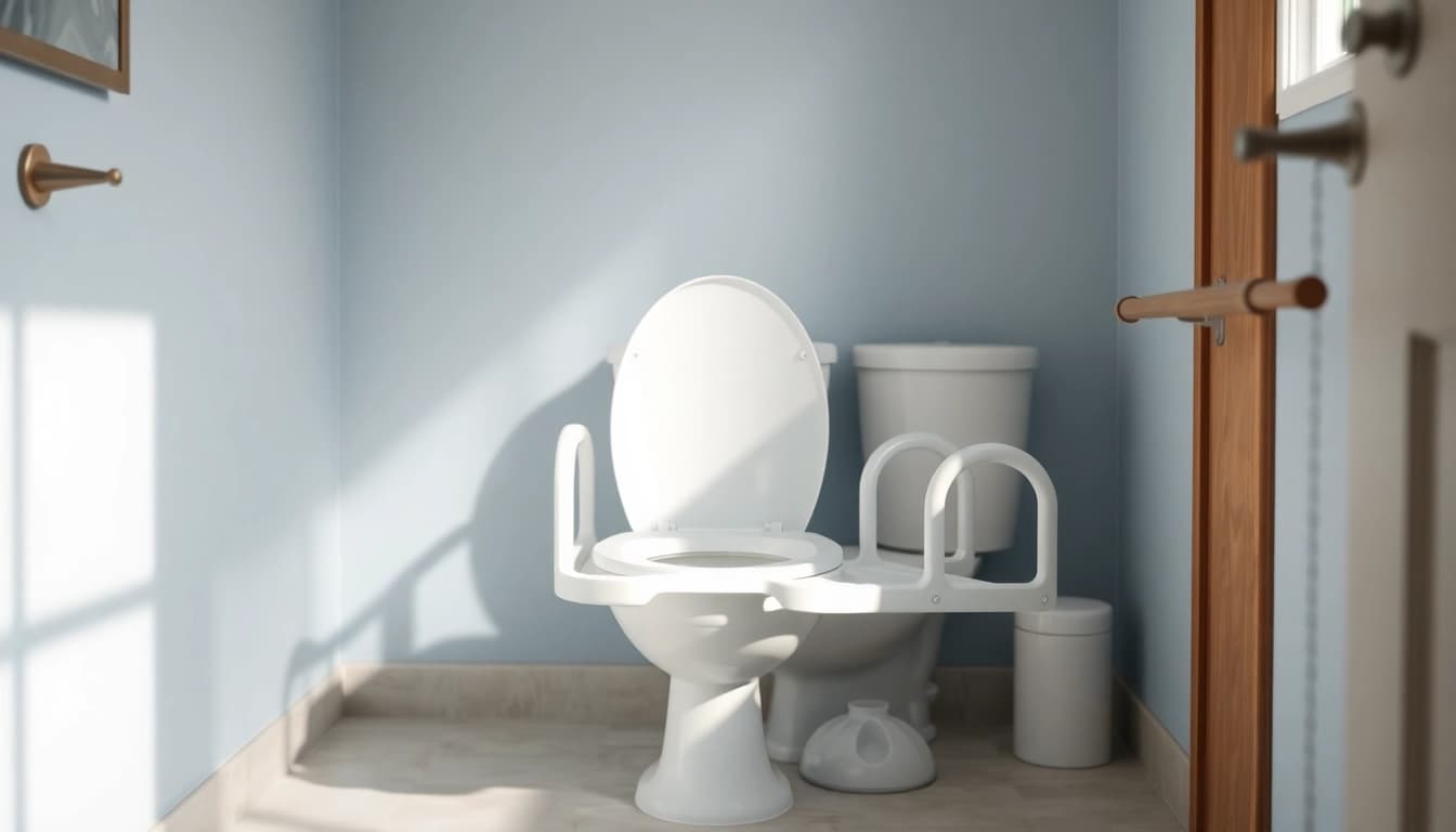 Optimized wc hilfe für senioren in a clean bathroom showcasing supportive aids.