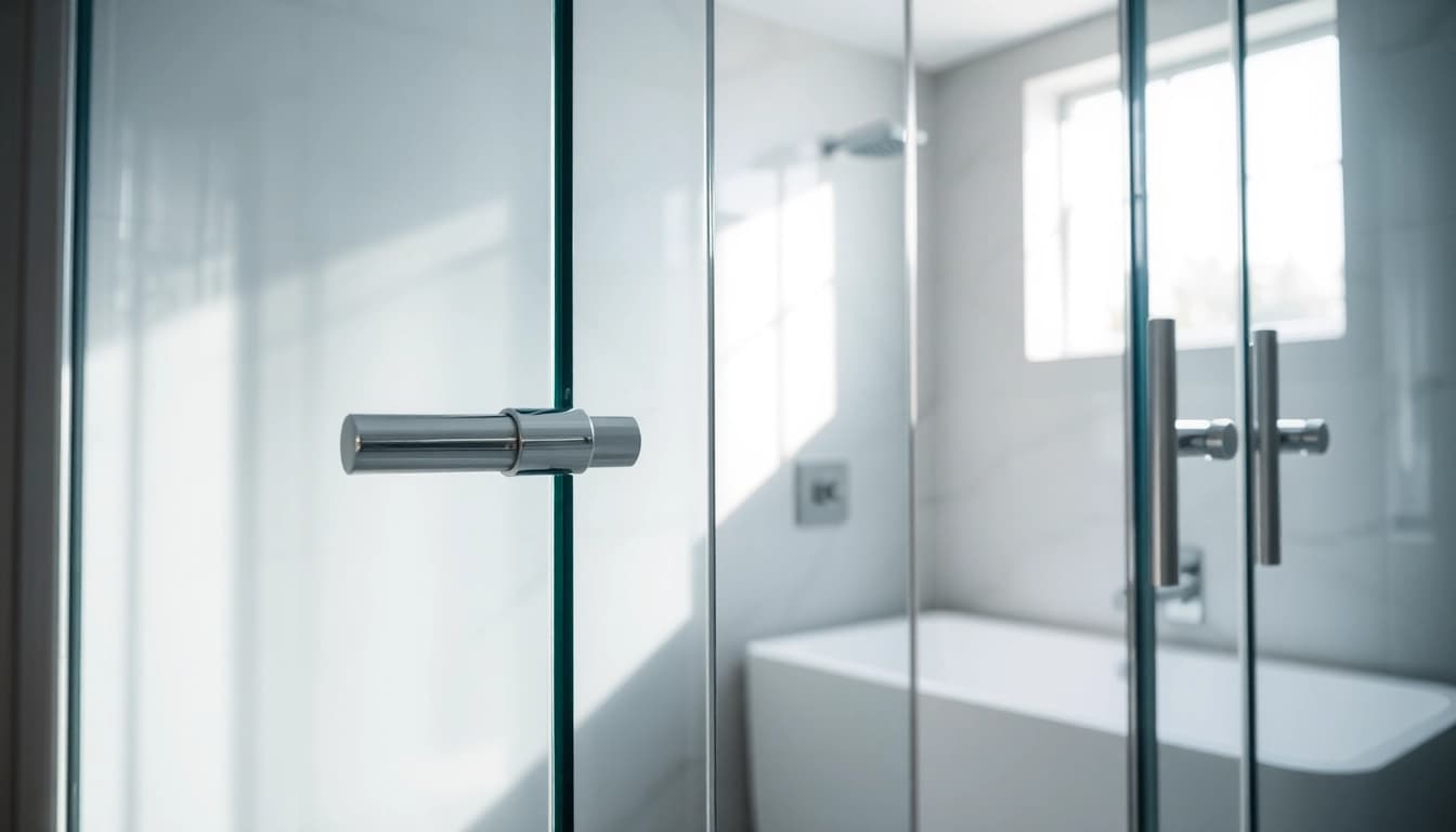 View of stylish shower doors uk enhancing a modern bathroom design.