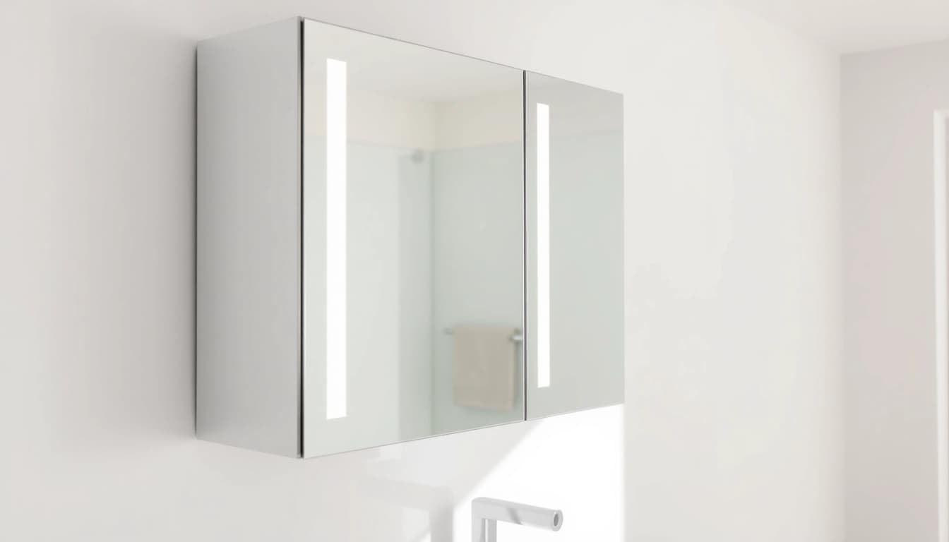 sonni Spiegelschrank mit elegantem Design und integrierter Beleuchtung in einem modernen Badezimmer