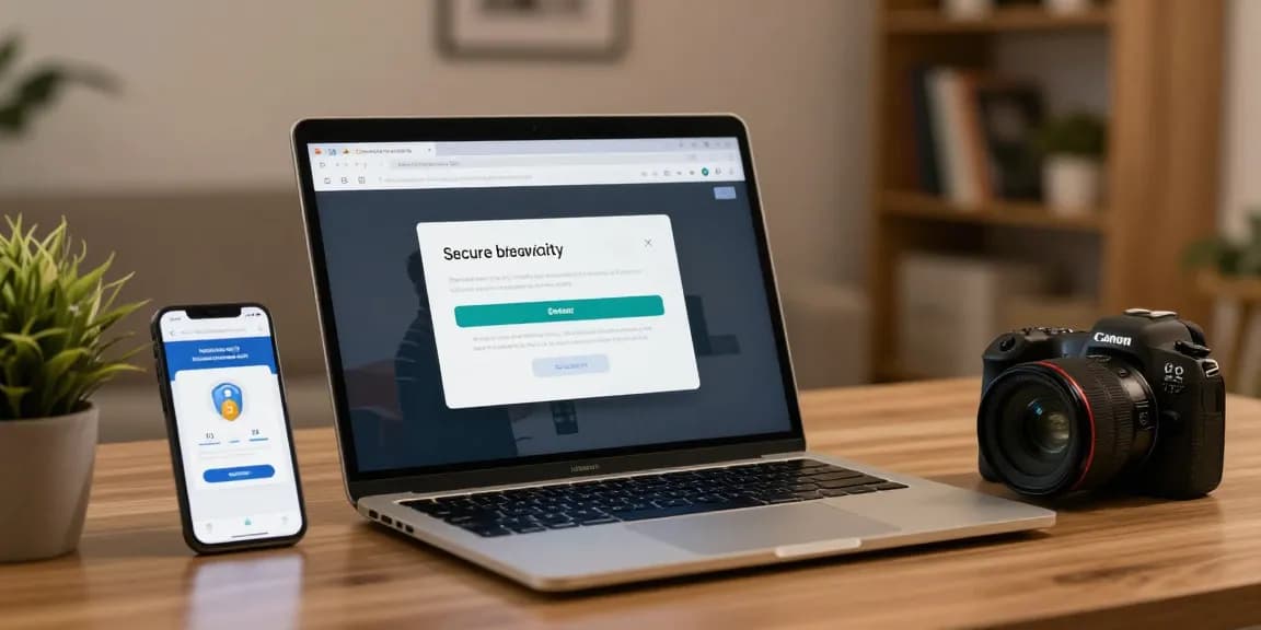 Ensuring secure access on https://shs-dome5.com/ while checking browser security settings at a home office.
