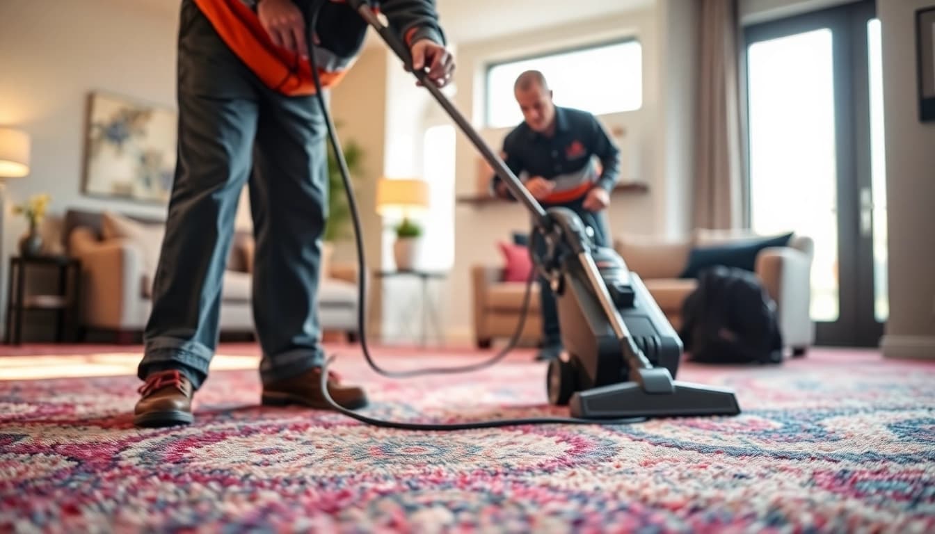 Experience thorough carpet cleaning lincoln ca with a skilled technician in a beautifully lit home.