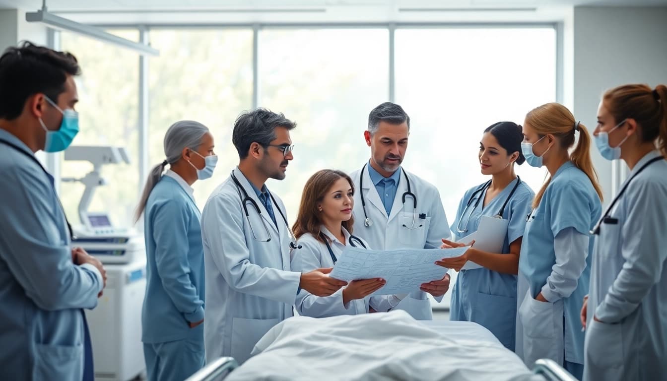 Collaborating healthcare professionals at https://tweestedenziekenhuis.nl in a modern hospital environment.