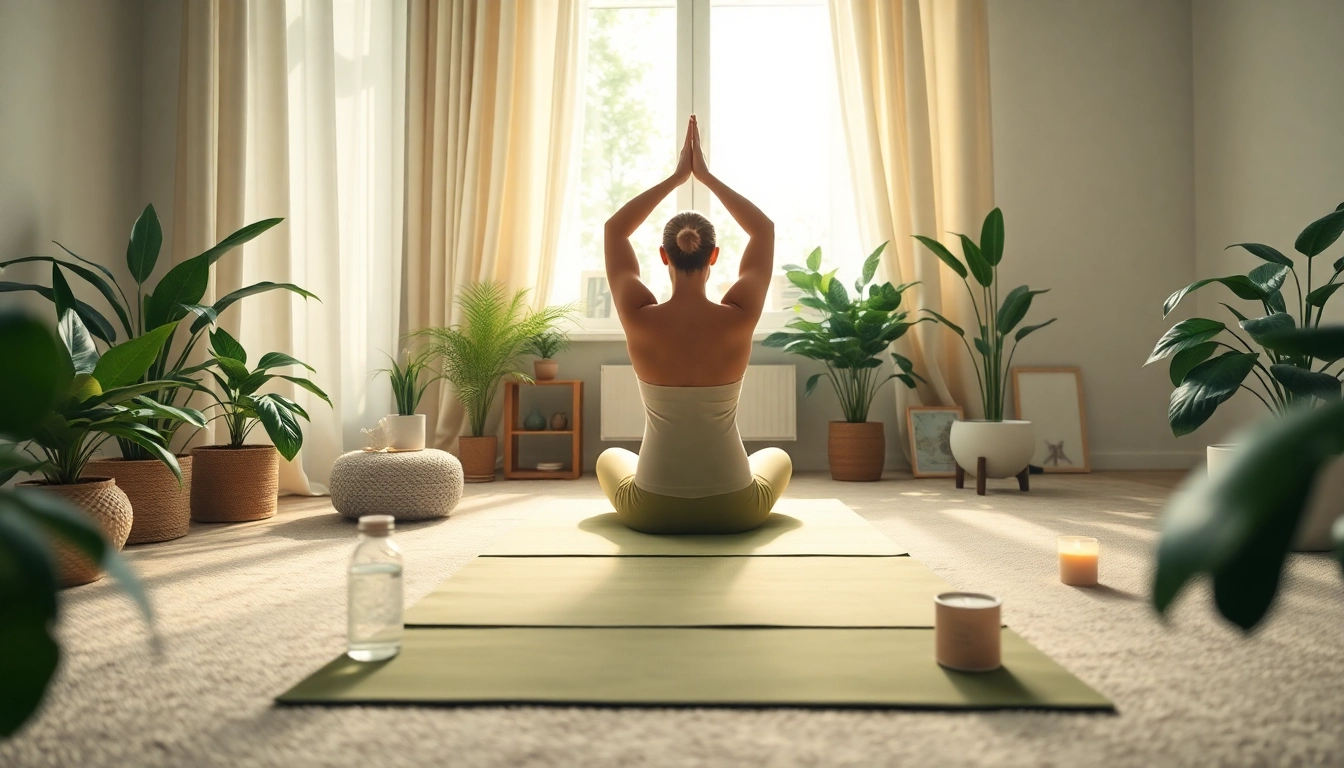 Enhance your wellness journey with https://healthyvix.com featuring a tranquil yoga scene amidst greenery.