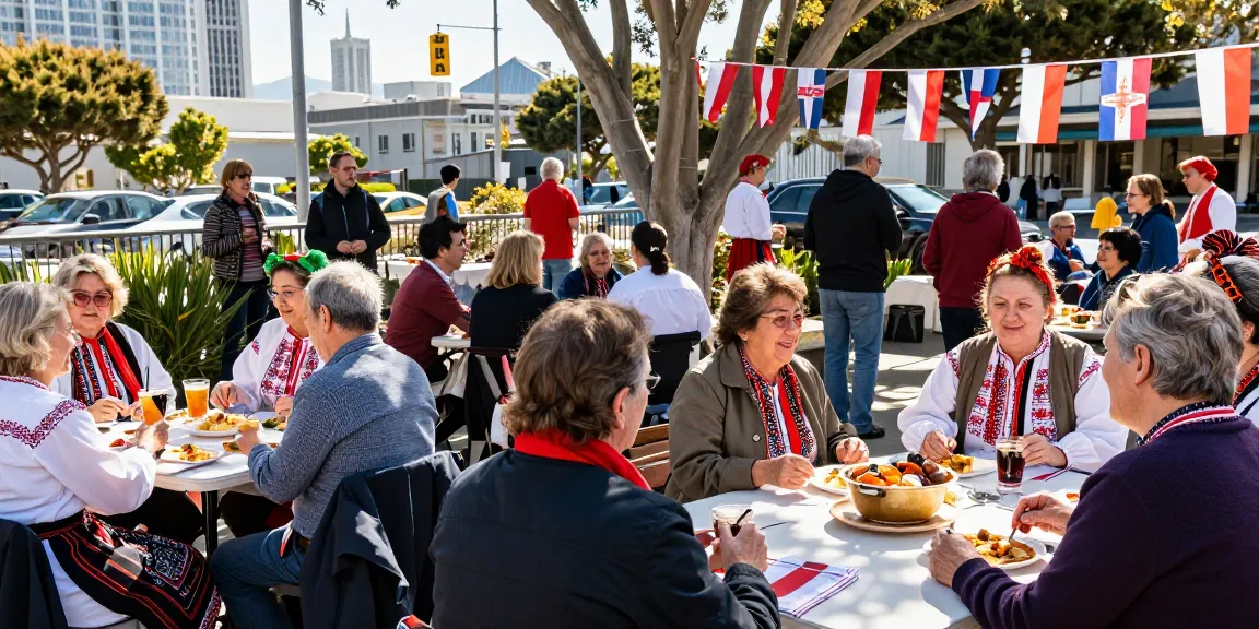 Community gathering of Polish diaspora at https://www.sfpol.com/, celebrating cultural heritage in San Francisco.