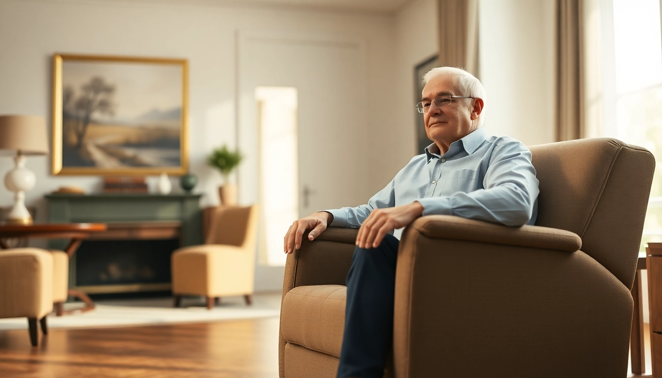 Relaxed tall man lift chair showcasing comfort and design for taller individuals.