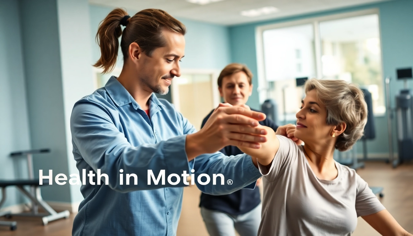 Health in Motion Rehabilitation highlights a therapist guiding a patient through vital recovery exercises.