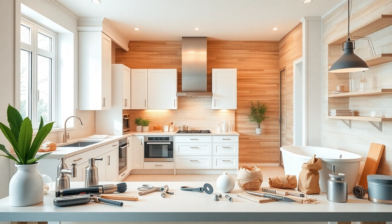 Stylish kitchen and bathroom remodel showcasing modern design and elegant fixtures.
