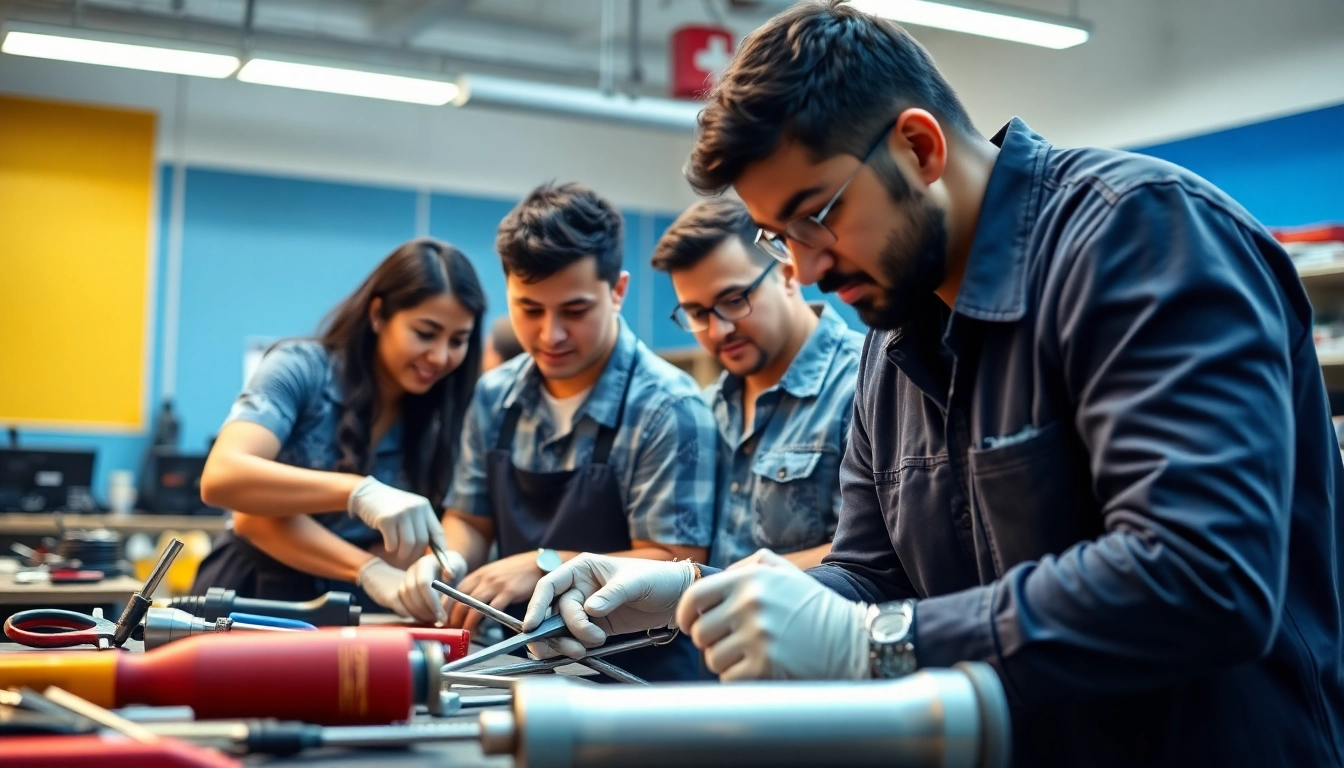 Engaged students at a trade school Hawaii learning practical skills in a vibrant classroom.