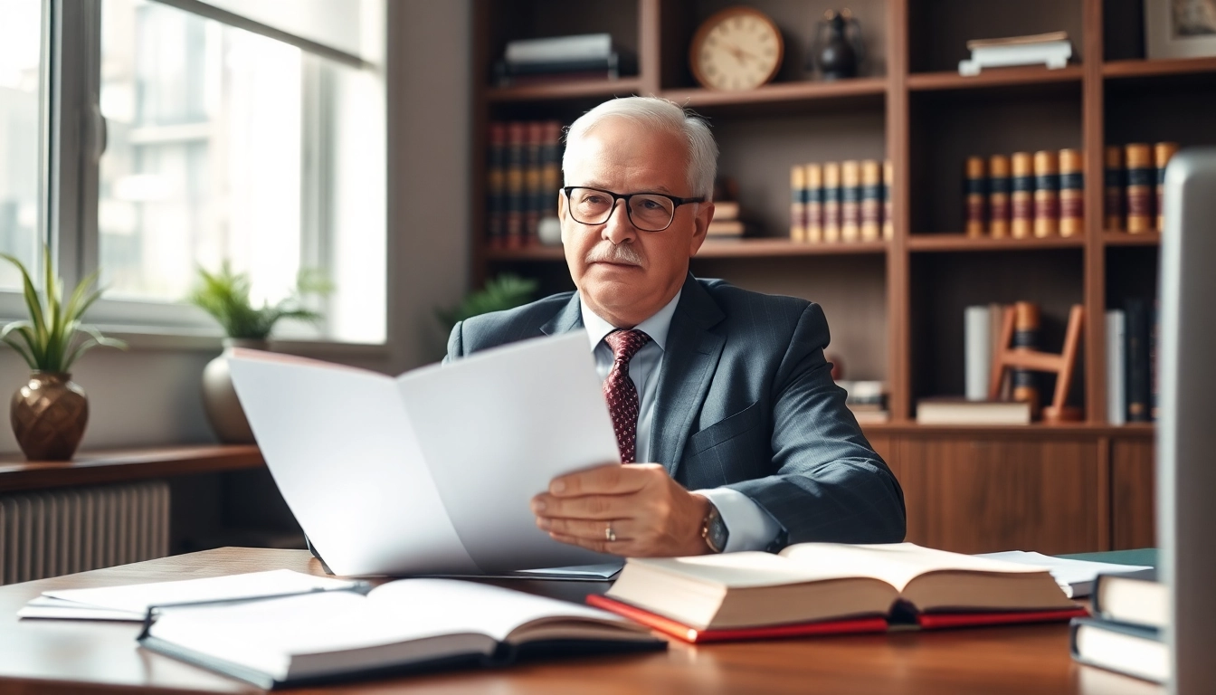 Seattle Social Security Disability Lawyer reviewing case files in a professional office setting.