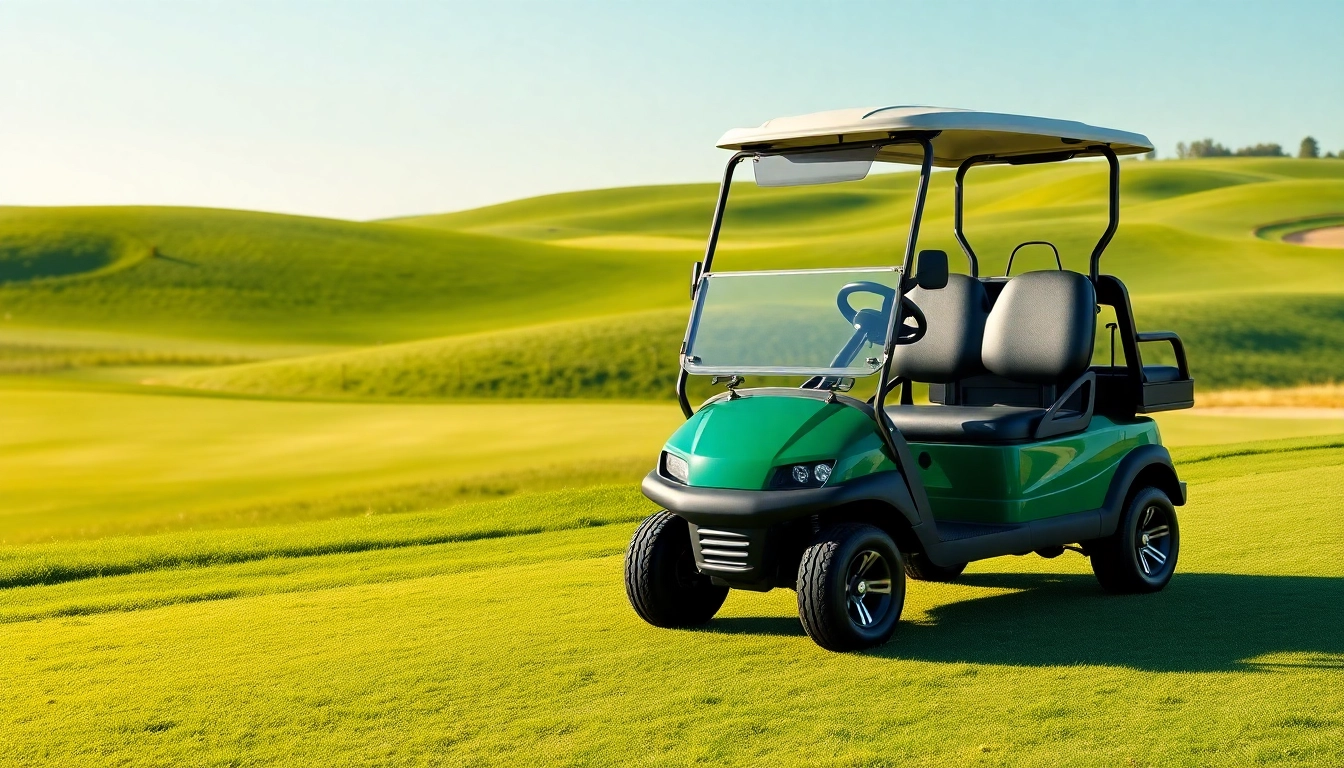 Experience the sleek design of a tomberlin golf cart on a sunny golf course.