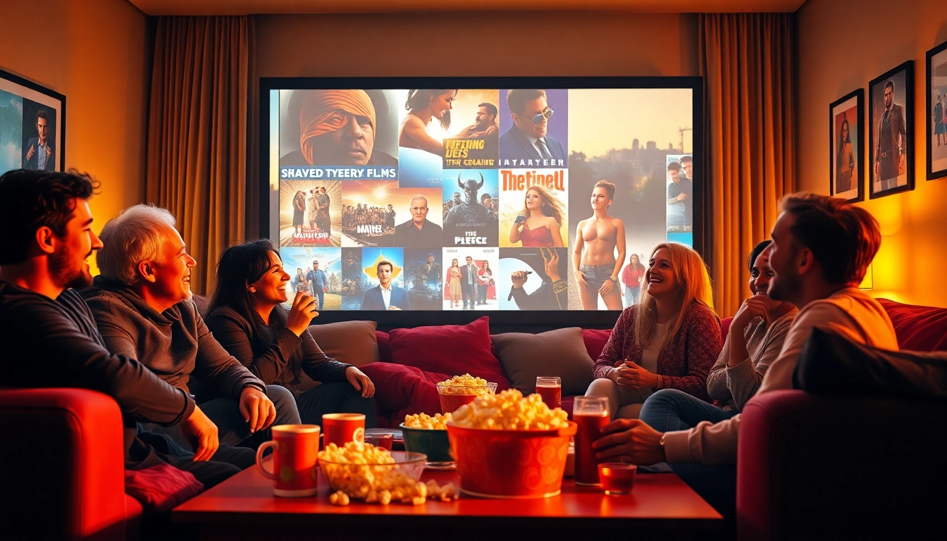 Enjoying a vibrant film night with friends, rich in cinematic excitement.
