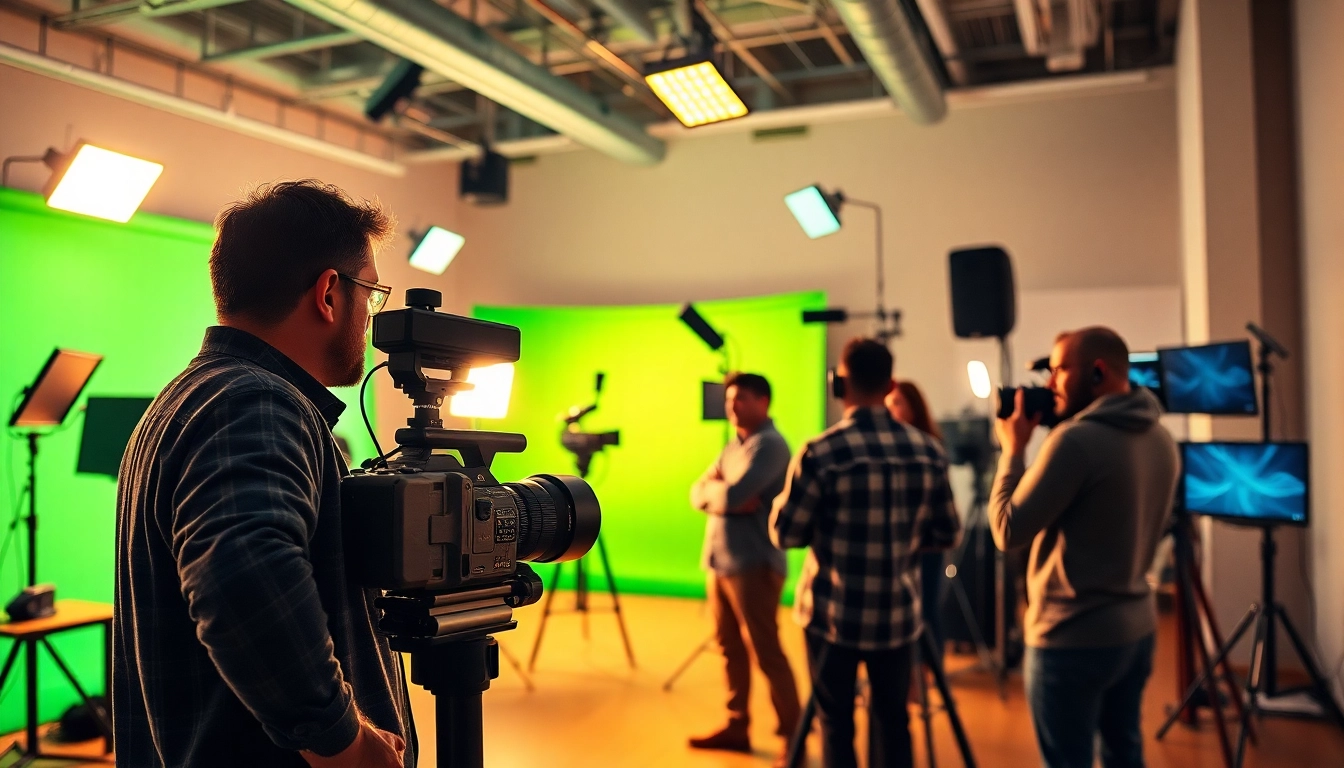 Dynamic scene showcasing a Video Production Company Calgary in action, featuring professionals working collaboratively.
