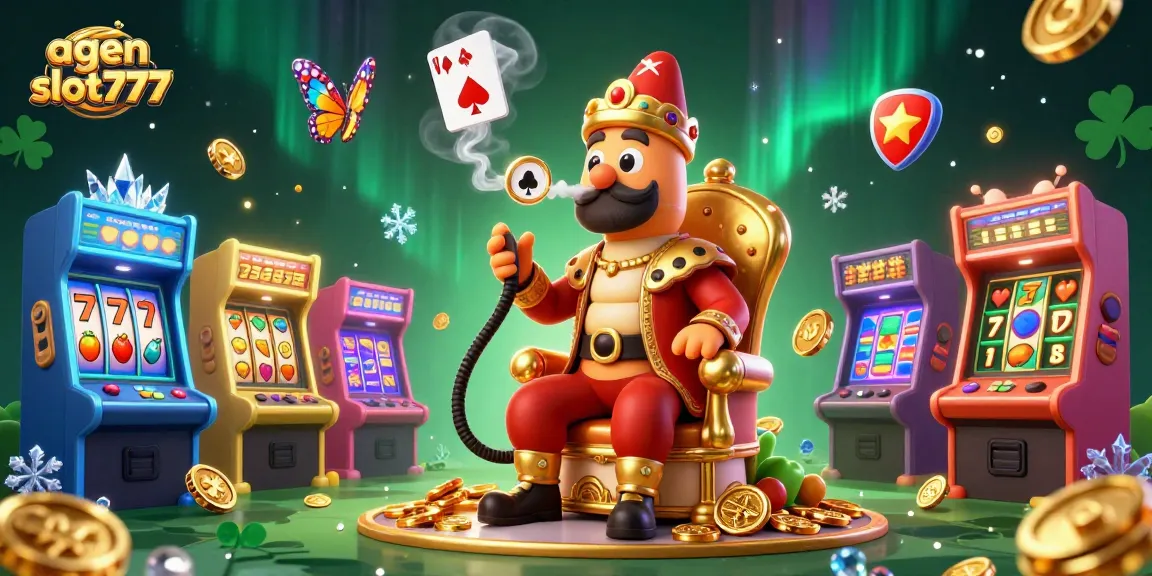 Engage in thrilling gameplay at agen slot777 with stunning visuals of colorful slot elements and characters.