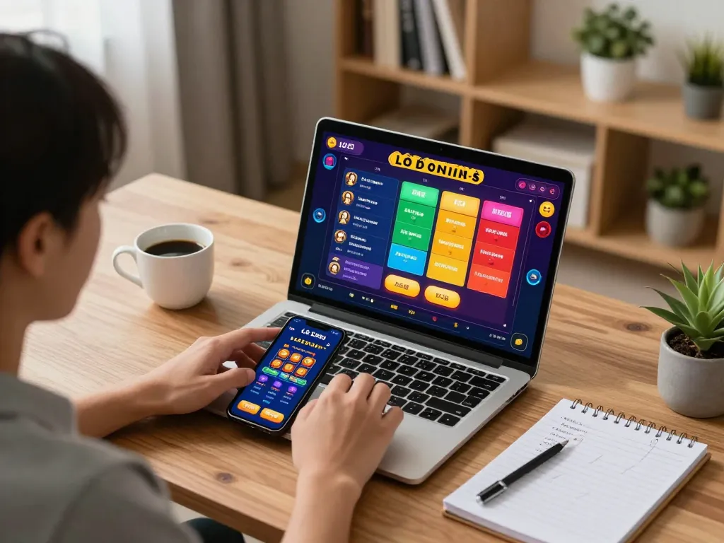 Lô đề online strategic betting session at home, showcasing app interface and planning.