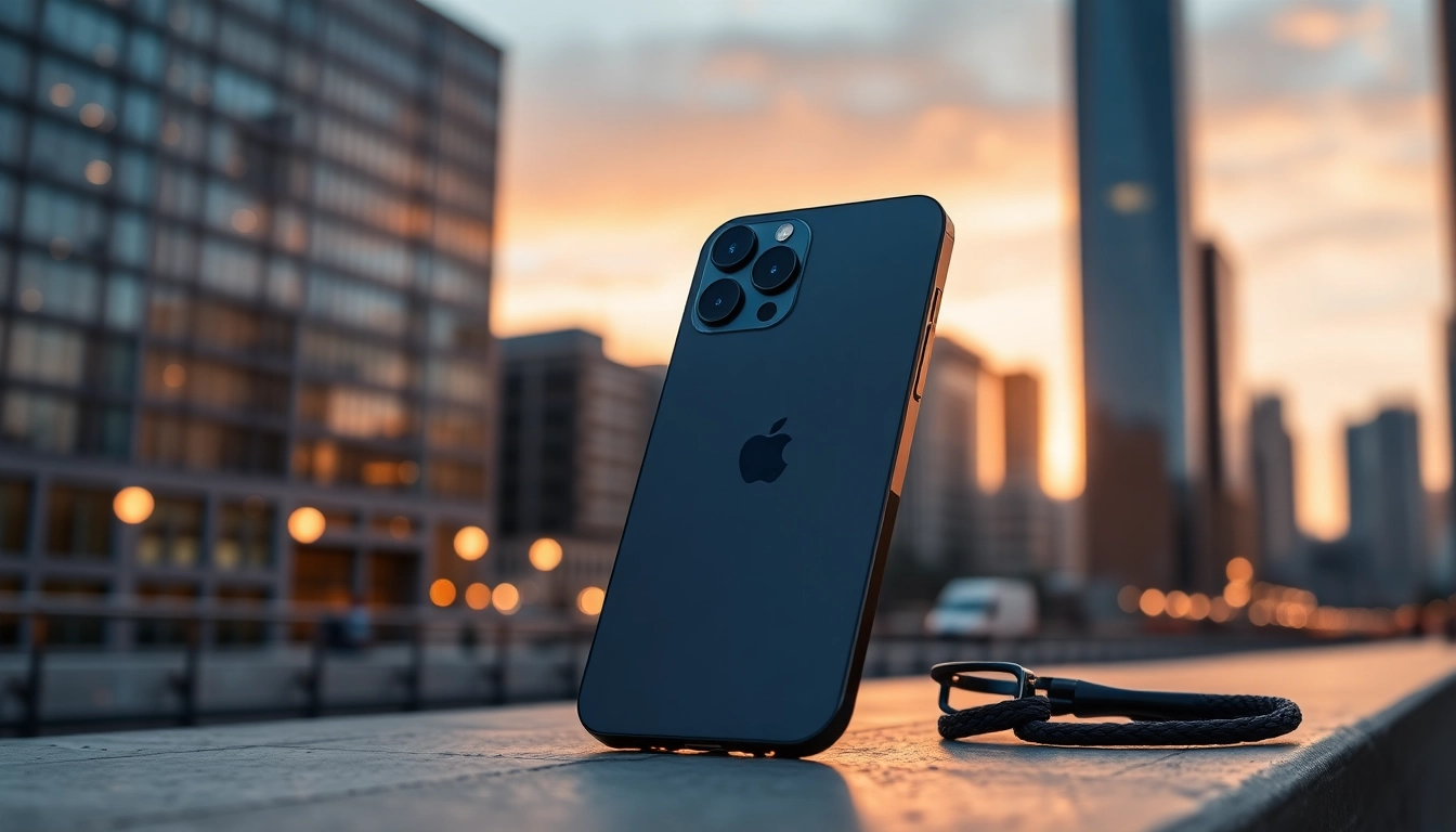 Presentación dinámica del iPhone 17 Pro Max destacando su pantalla de 6.9 pulgadas y diseño elegante.