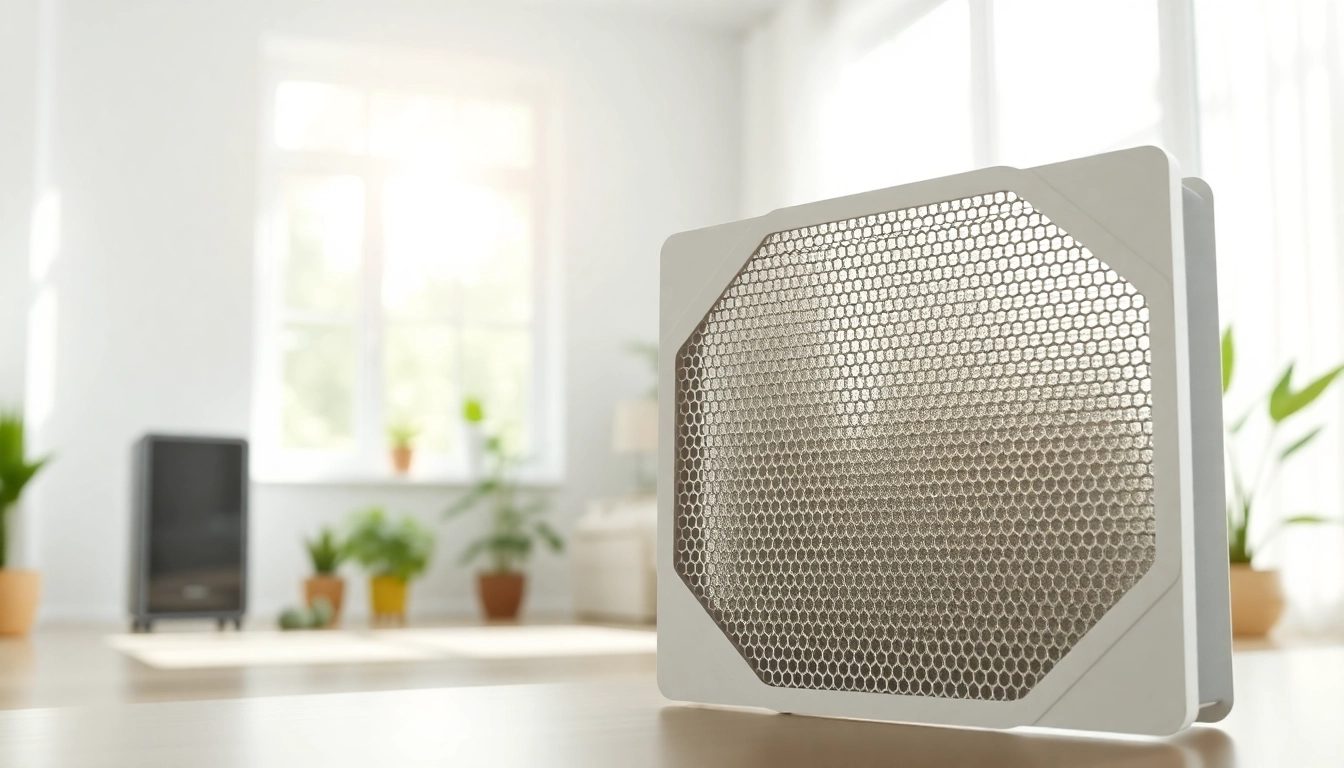Showcasing a HEPA filter in a clean environment, highlighting its fine filtration efficiency.