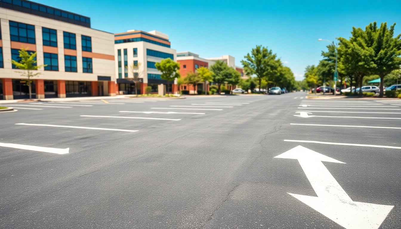 Enhancing spaces with Parking lot striping Lakeland Drive Jackson MS for organized vehicle flow.