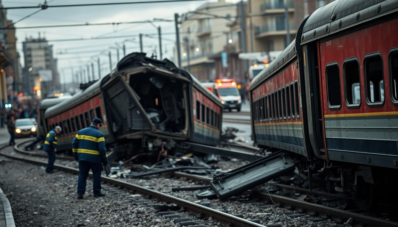First responders assess damage at the spain train crash site, highlighting the gravity of the incident