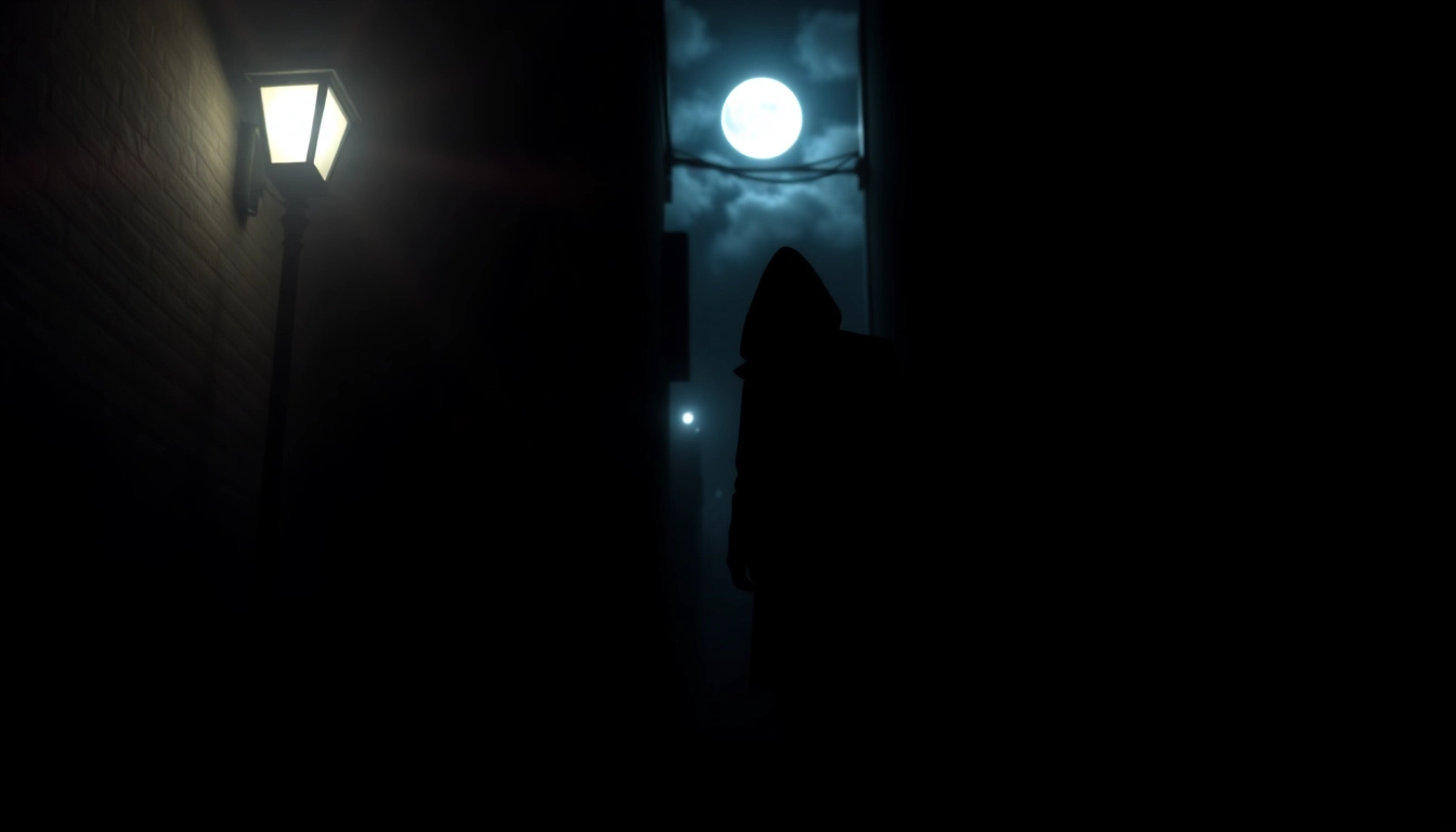 Thriller book cover featuring a mysterious figure in a dark alley, capturing suspenseful atmosphere.