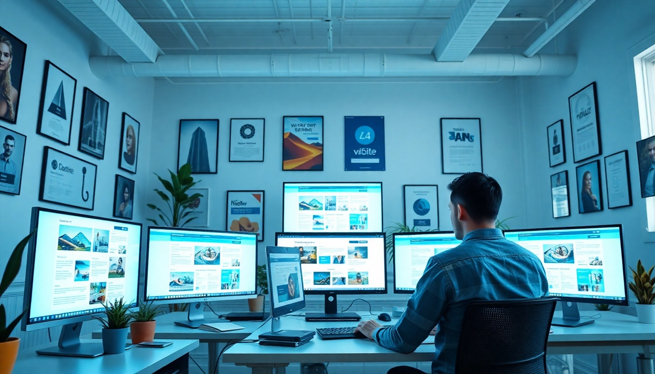 Showcasing Website design Hereford with a modern studio setup highlighting creativity and collaboration.