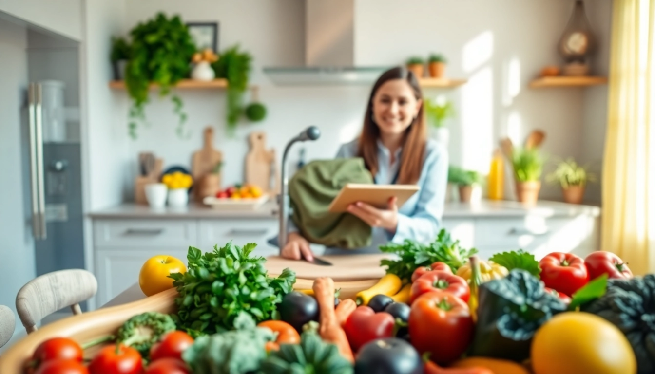 Showcasing healthy ingredients at https://healthyvix.com, a nutritionist prepares vibrant meals.