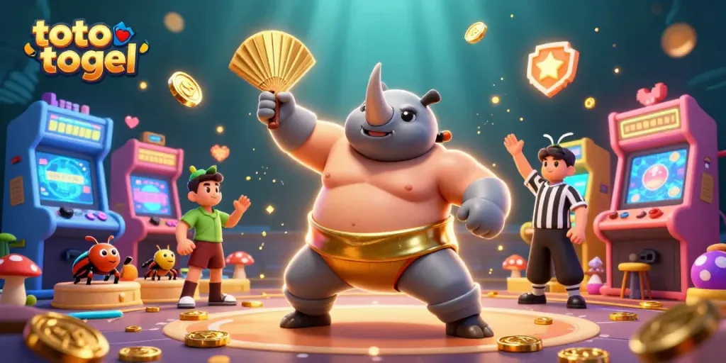 Memenangkan toto togel dengan kehadiran juara Sumo dan koin emas terbang di kasino digital.