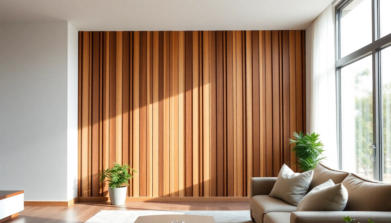 Enhance your space with trendy wood slat wall accents, showcasing a modern interior design.