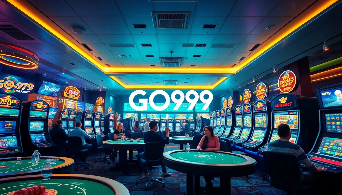 Players enjoying exciting games at GO99 online casino, showcasing vibrant atmosphere.