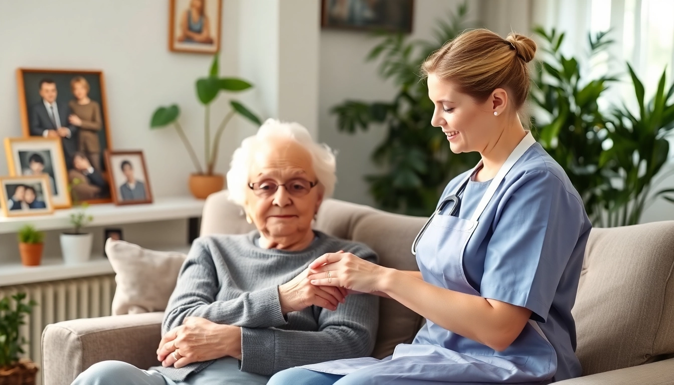 Elderly care maid providing compassionate support in a homely environment.