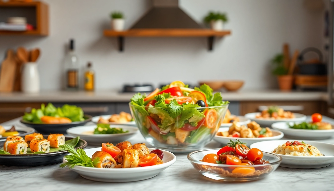 Köstliche Gerichte von https://foodies-magazin.de auf einem schön gedeckten Tisch.