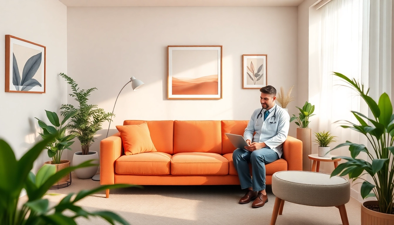 Psychiatry Dubai consultation room with a relaxing atmosphere for effective therapy.