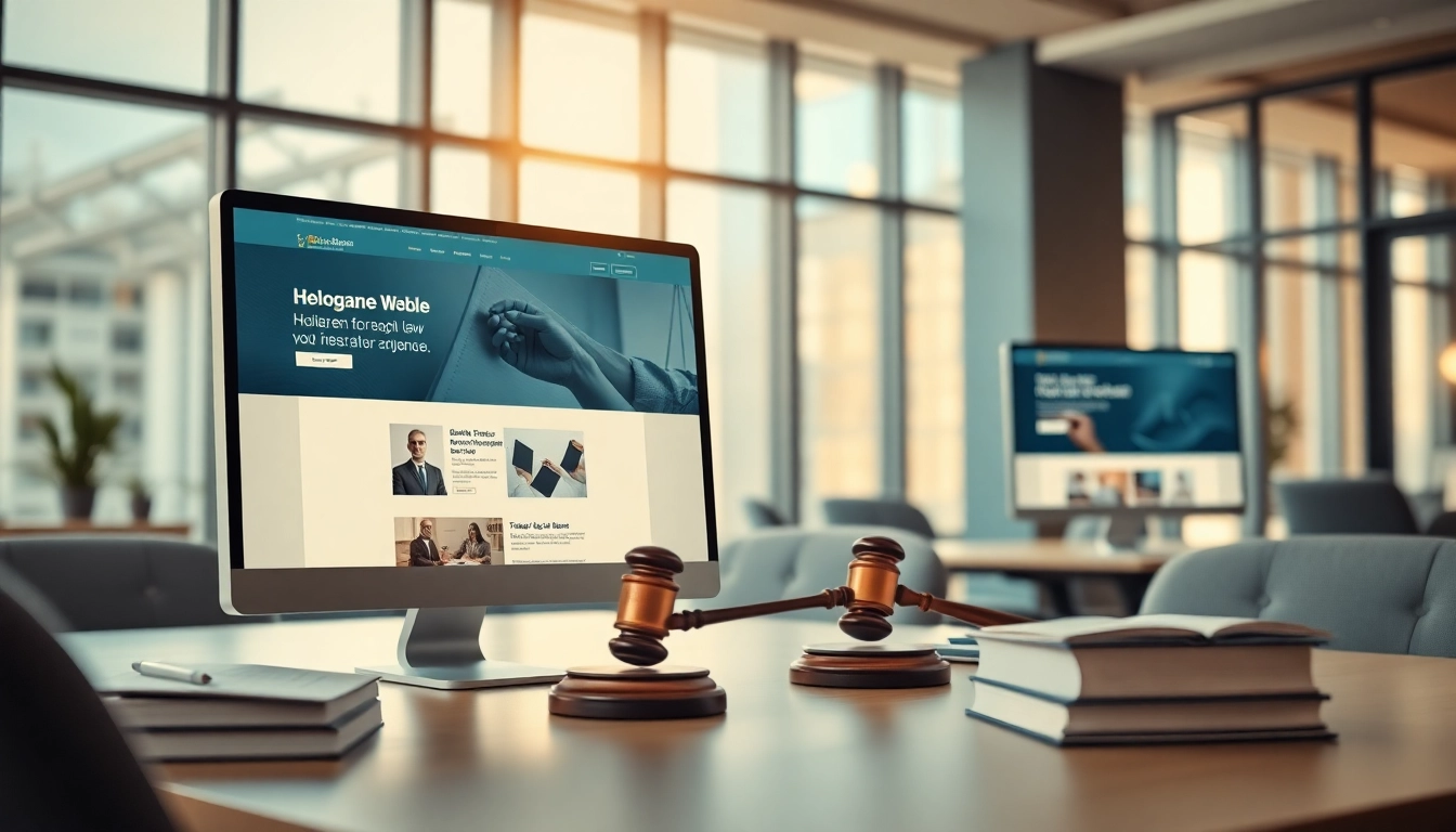 Designing modern law firm websites at https://www.websites.law in a stylish office setting.