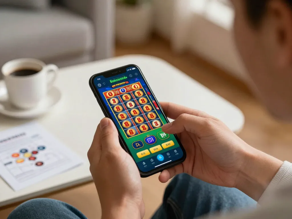 Engaging in online casino games through the 388bet app, showcasing immersive gameplay