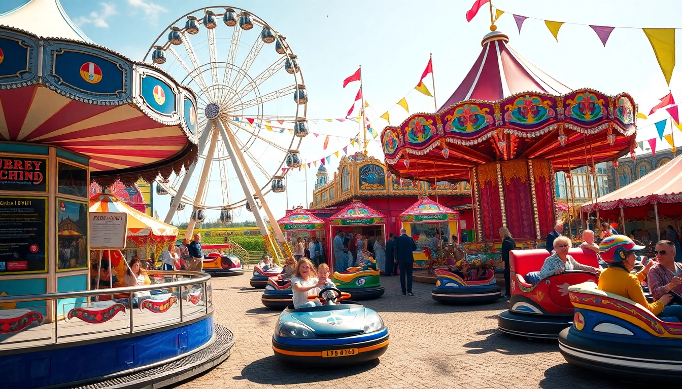 Experience exhilarating funfair rides for hire Newcastle at a vibrant carnival with families enjoying attractions.